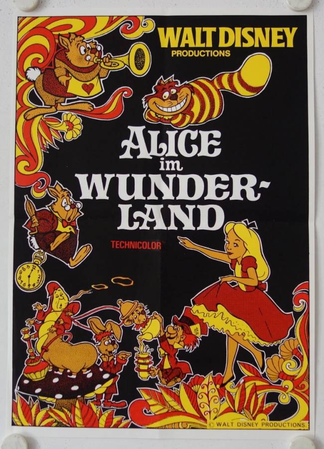 Alice im Wunderland originales deutsches Filmplakat (R70s)